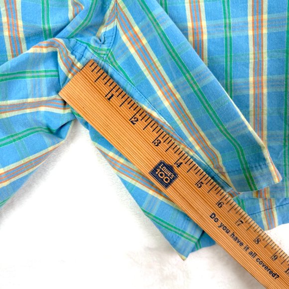 Brooks Brothers Board Shorts Mens M Blue Green Plaid Drawstring - Picture 10 of 11